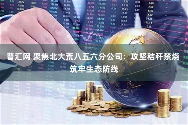 普汇网 聚焦北大荒八五六分公司：攻坚秸秆禁烧 筑牢生态防线