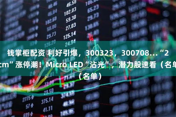 钱掌柜配资 利好引爆，300323，300708…“20cm”涨停潮！Micro LED“沾光”，潜力股速看（名单）