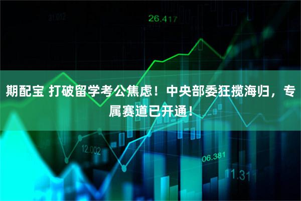 期配宝 打破留学考公焦虑！中央部委狂揽海归，专属赛道已开通！